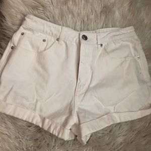 White forever 21 high waisted shorts